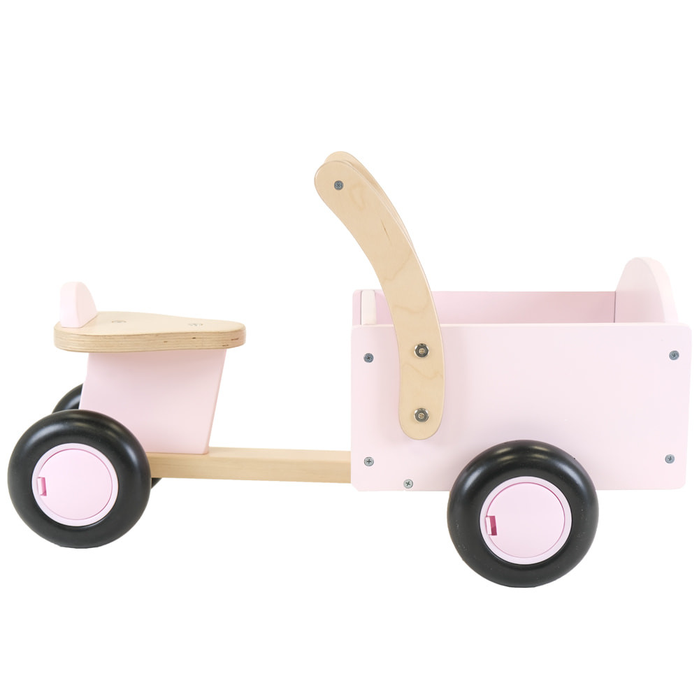  Houten bakfiets little rider retro pink