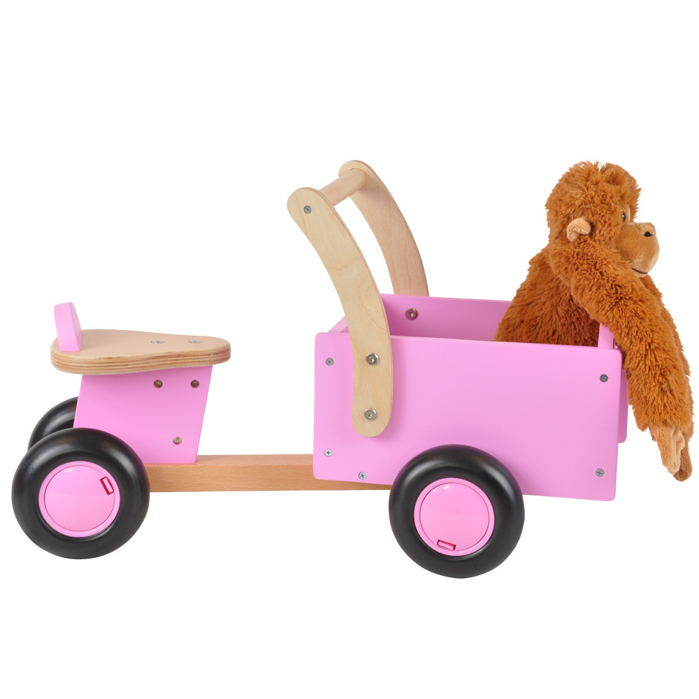 Snoep genetisch ziekenhuis Bandits & Angels Houten bakfiets little rider pink | Loopfiets.nl