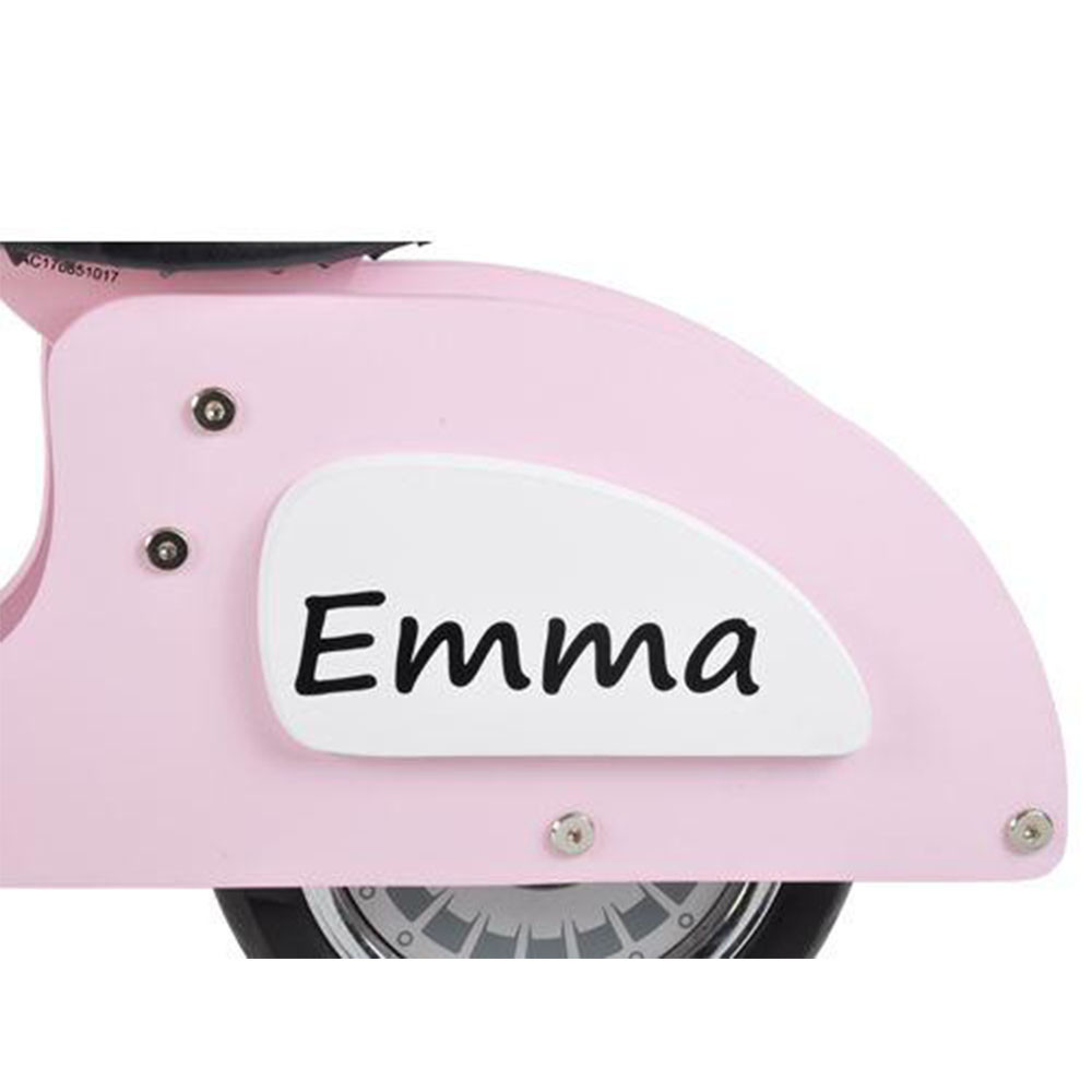  Sticker eigen naam zwart Italian roze (2st)