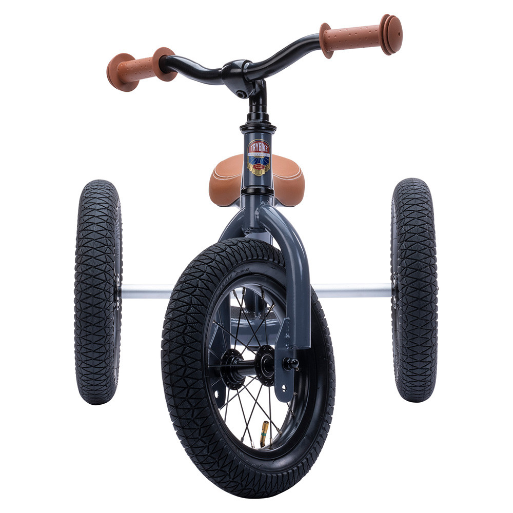 Trybike Steel Vintage donkergrijs 2 in 1 Loopfiets